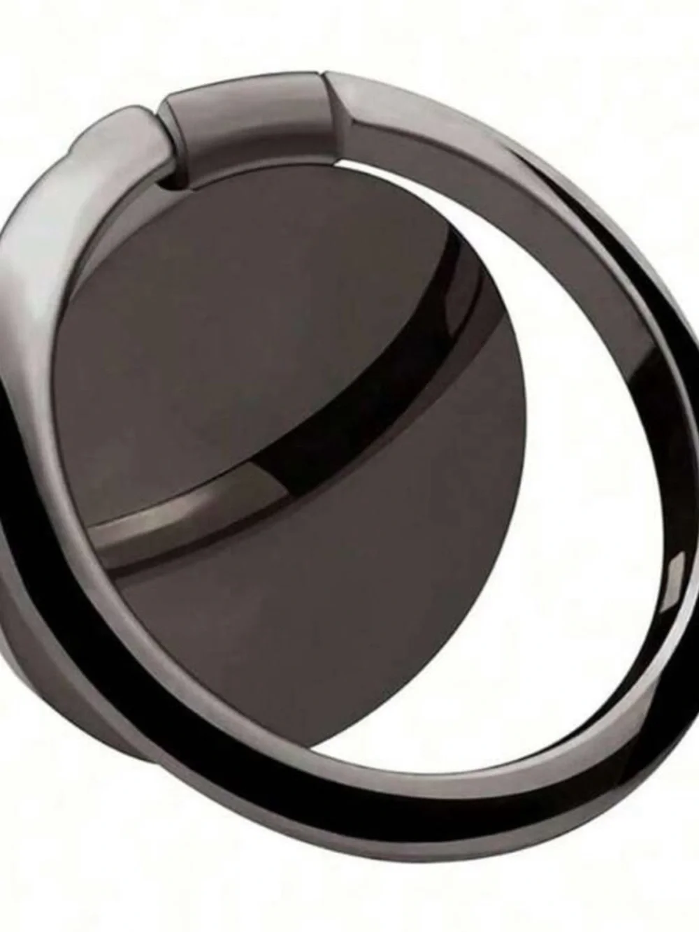 Black Rotating Phone Ring Stand with Kickstand Function